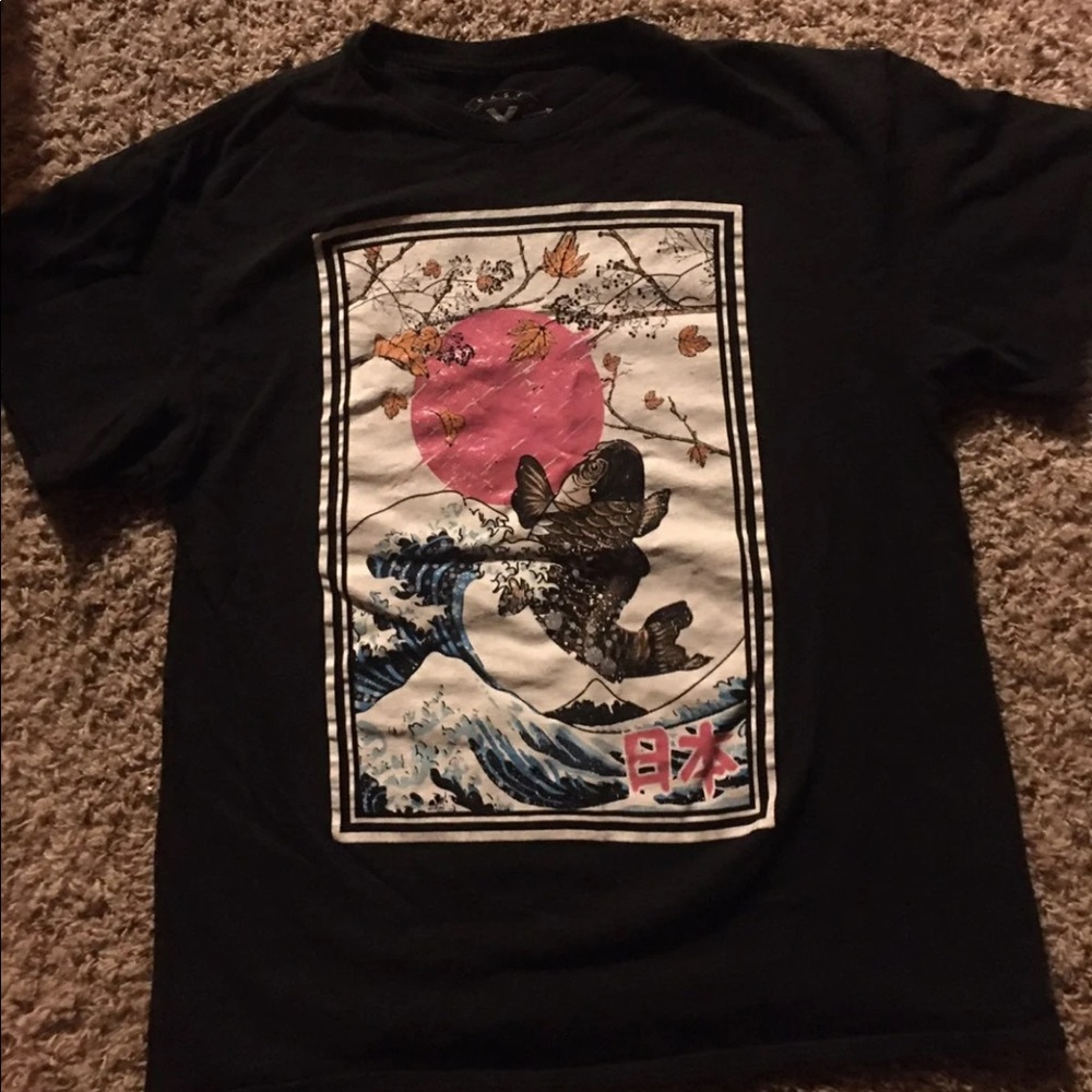 Large coi fish graphic mens tee by East